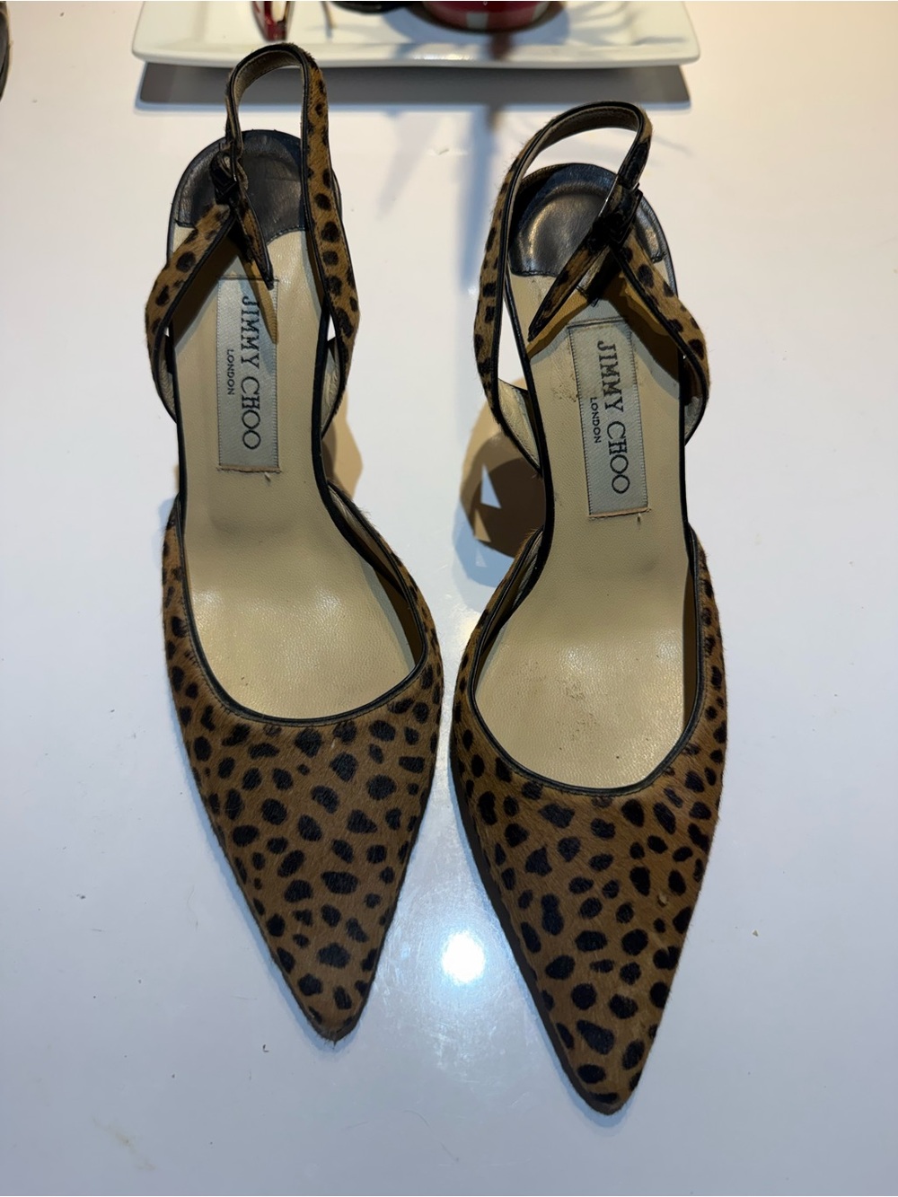 Jimmy Choo Leopard-Print Pointed Slingback Pumps - Brown/Black